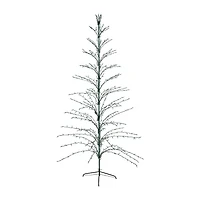 9' Black Pre-Lit Artificial Cascade Twig Christmas Tree - Green Lights