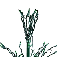 9' Black Pre-Lit Artificial Cascade Twig Christmas Tree - Green Lights