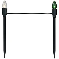 Set of 15 Lighted Red  Clear and Green C9 Christmas Pathway Marker Decor