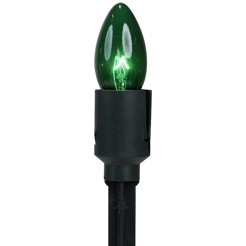 Set of 15 Lighted Red Clear and Green C9 Christmas Pathway Marker Decor