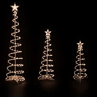Set of 3 Clear Lighted Spiral Christmas Trees - 3'  4'  and 6'