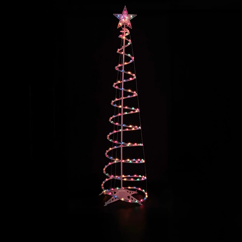 6' Pre-Lit Spiral Christmas Tree - Multi Color Lights