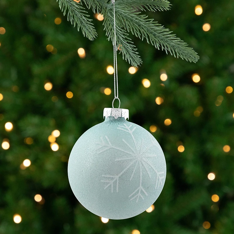 Northlight Snowflake Glass Ball 4-pc. Christmas Ornament