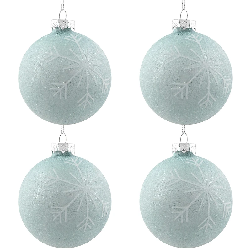 Northlight Snowflake Glass Ball 4-pc. Christmas Ornament