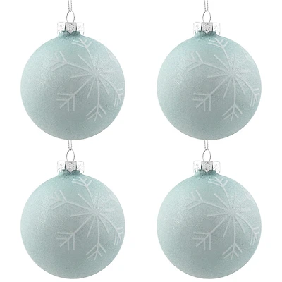 Northlight Snowflake Glass Ball 4-pc. Christmas Ornament