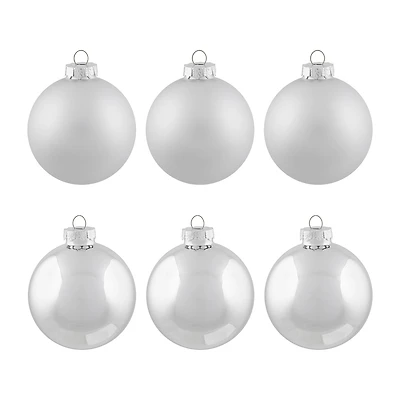 Northlight 2-Finish Glass Ball 6-pc. Christmas Ornament