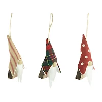 Northlight Wooden Gnomes 3-pc. Christmas Ornament