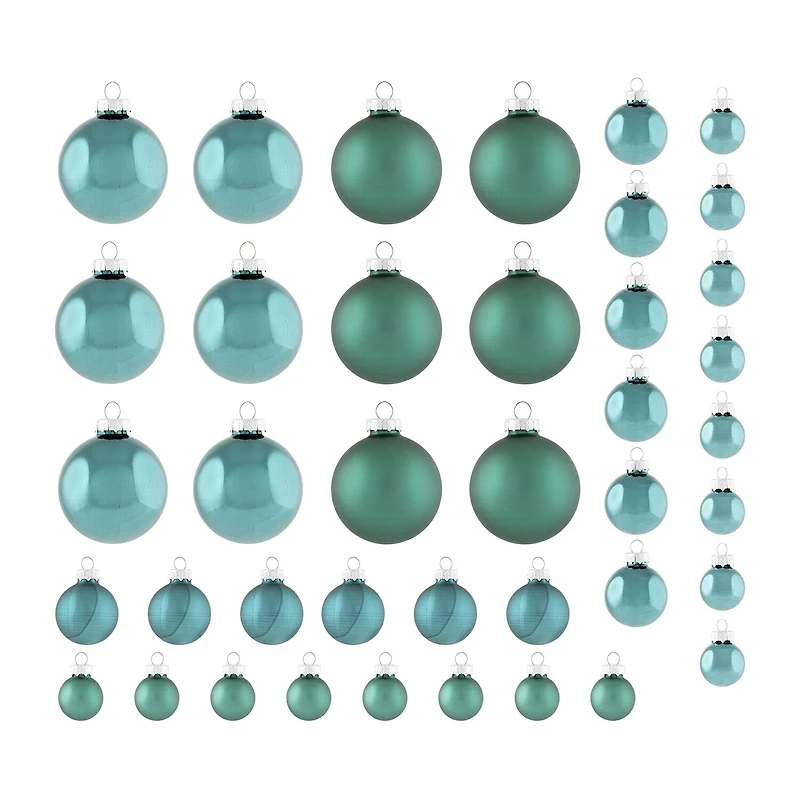 Northlight 2-Finish Glass Green Ball 40-pc. Christmas Ornament