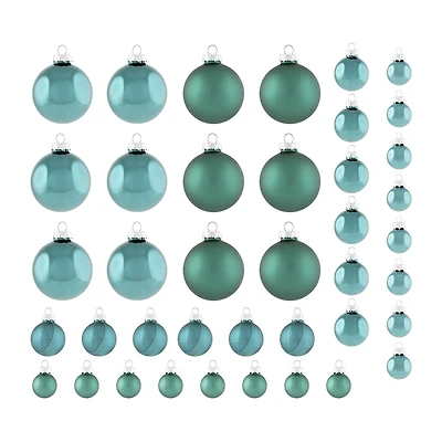 Northlight 2-Finish Glass Green Ball 40-pc. Christmas Ornament