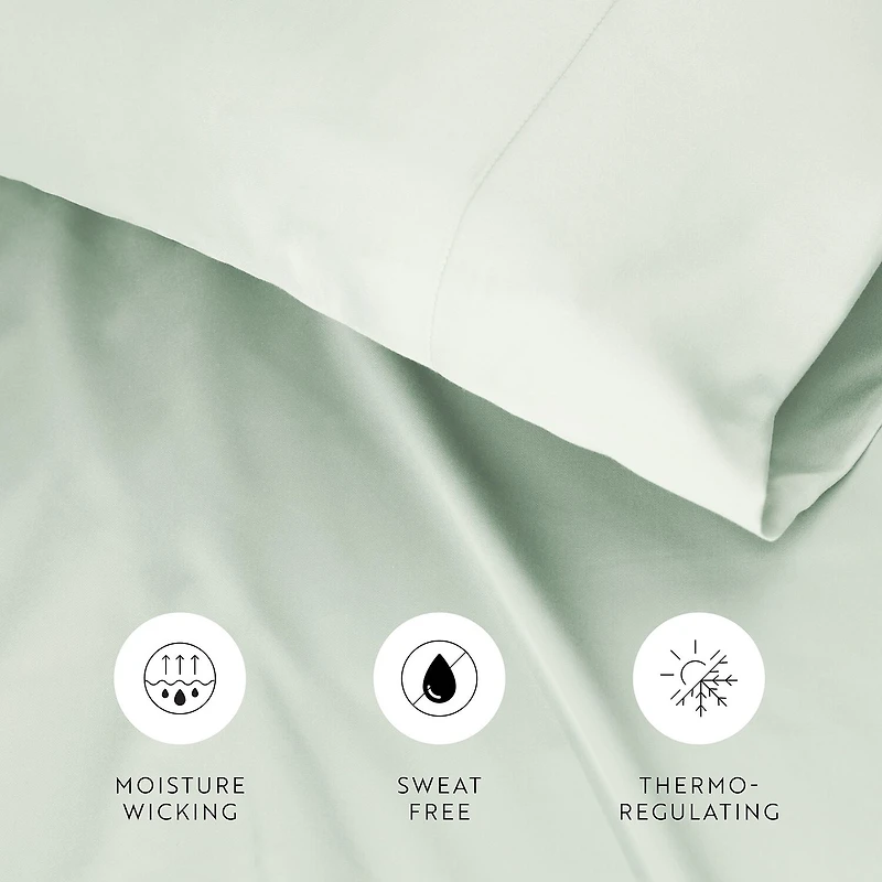 Casual Comfort Sateen Weave Rayon From Bamboo Temperature Regulating Pillowcase