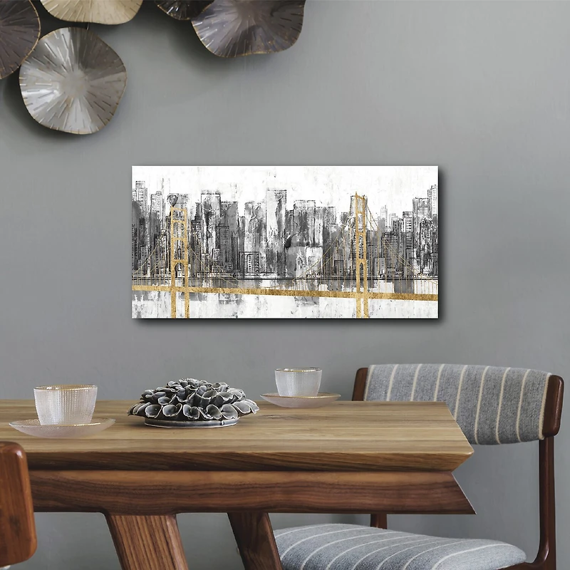 Courtside Market Golden Bridge Panorama 12x24 Canvas Art