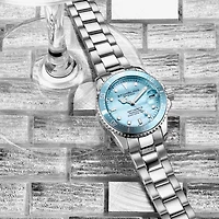 Stuhrling Womens Silver Tone Stainless Steel Bracelet Watch 3950l 3