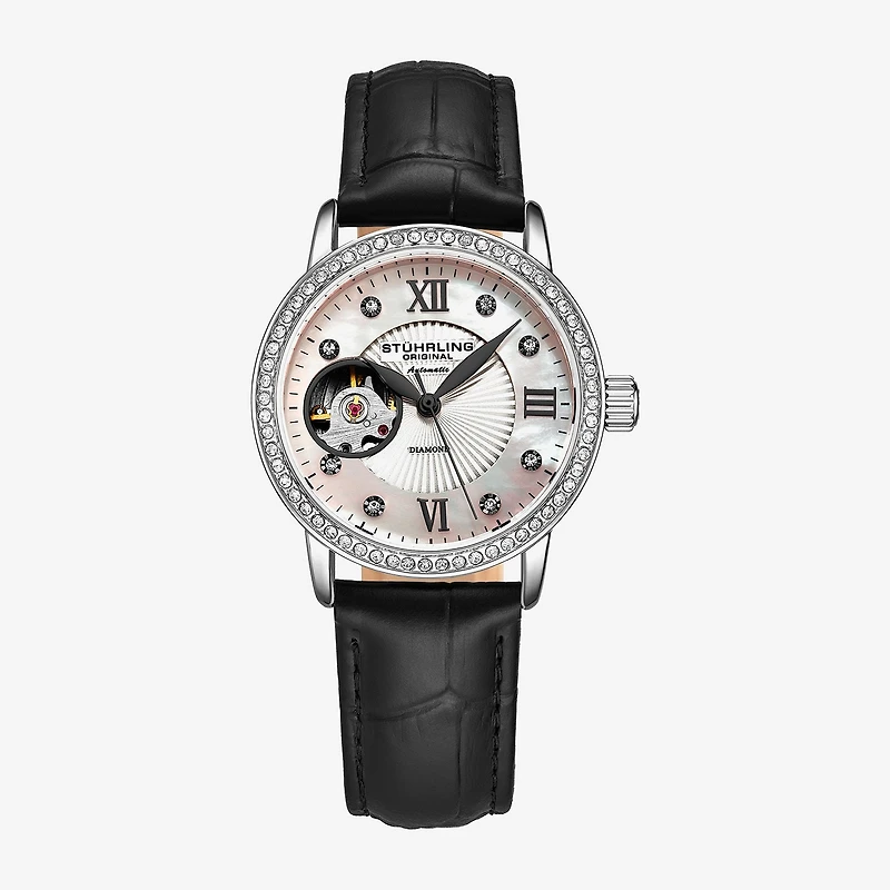 Stuhrling Womens Automatic Leather Strap Watch 3952