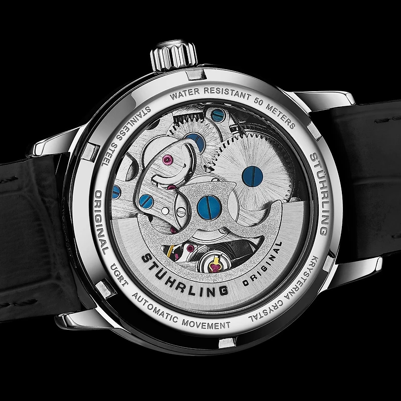 Stuhrling Womens Automatic Leather Strap Watch 3952
