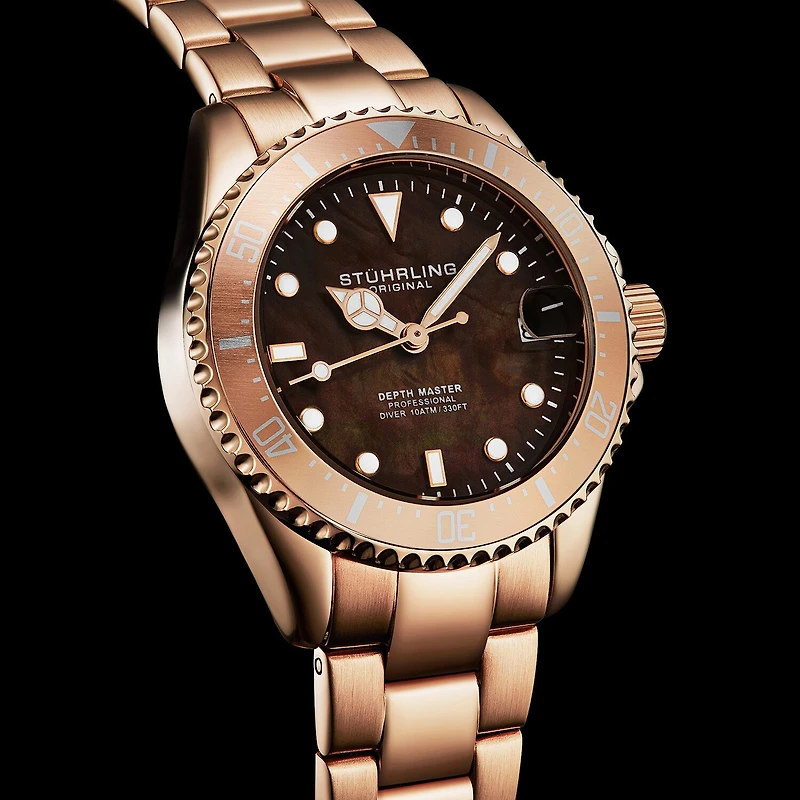 Stuhrling Womens Rose Goldtone Stainless Steel Bracelet Watch 3950l 6