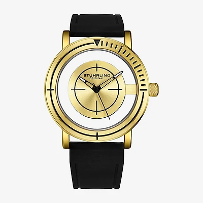 Stuhrling Aviator Mens Black Strap Watch 3915 4