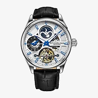 Stuhrling Mens Automatic Leather Strap Watch 3918