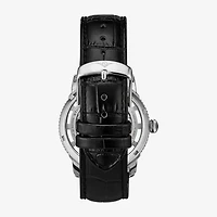 Stuhrling Mens Automatic Black Leather Strap Watch 3933