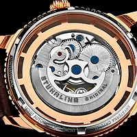 Stuhrling Mens Automatic Brown Leather Strap Watch 3933 4