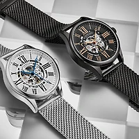 Stuhrling Mens Automatic Silver Tone Stainless Steel Strap Watch 3942m 1