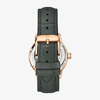 Stuhrling Womens Automatic Gray Leather Strap Watch 3952 3