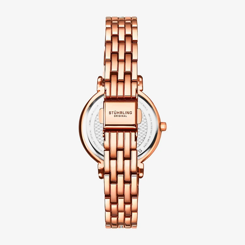 Stuhrling Womens Rose Goldtone Stainless Steel Bracelet Watch 3988