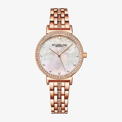 Stuhrling Womens Rose Goldtone Stainless Steel Bracelet Watch 3988