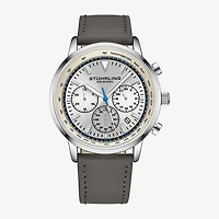 Stuhrling Mens Gray Leather Strap Watch 3986l 1