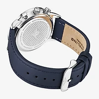 Stuhrling Mens Blue Leather Strap Watch 3986l 2