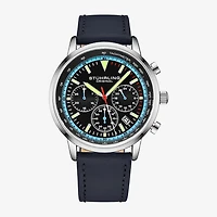 Stuhrling Mens Blue Leather Strap Watch 3986l 2