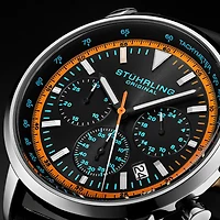 Stuhrling Mens Leather Strap Watch 3986l