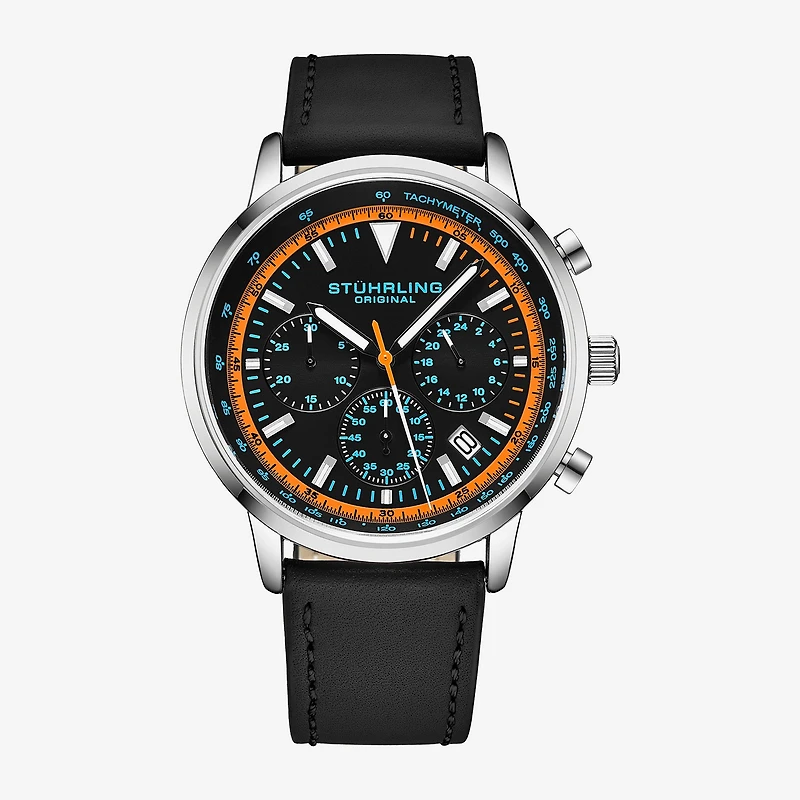 Stuhrling Mens Leather Strap Watch 3986l