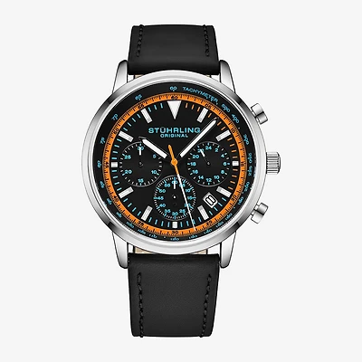 Stuhrling Mens Leather Strap Watch 3986l