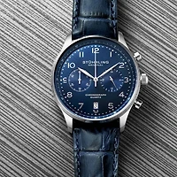 Stuhrling Mens Chronograph Leather Strap Watch 4012