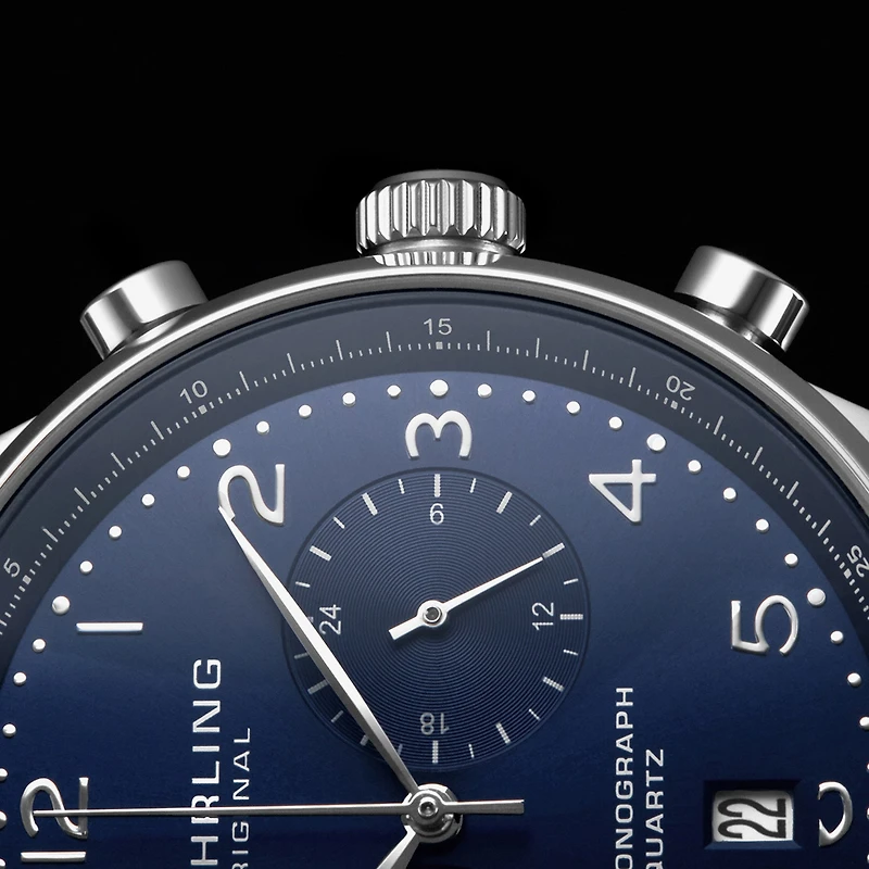 Stuhrling Mens Chronograph Leather Strap Watch 4012