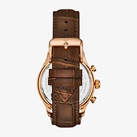 Stuhrling Mens Chronograph Brown Leather Strap Watch 4012 4