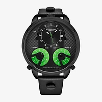 Stuhrling Mens Black Leather Strap Watch 4051 3