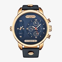 Stuhrling Mens Blue Leather Strap Watch 4052 3