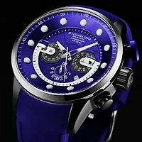 Stuhrling Mens Blue Strap Watch 4053 1
