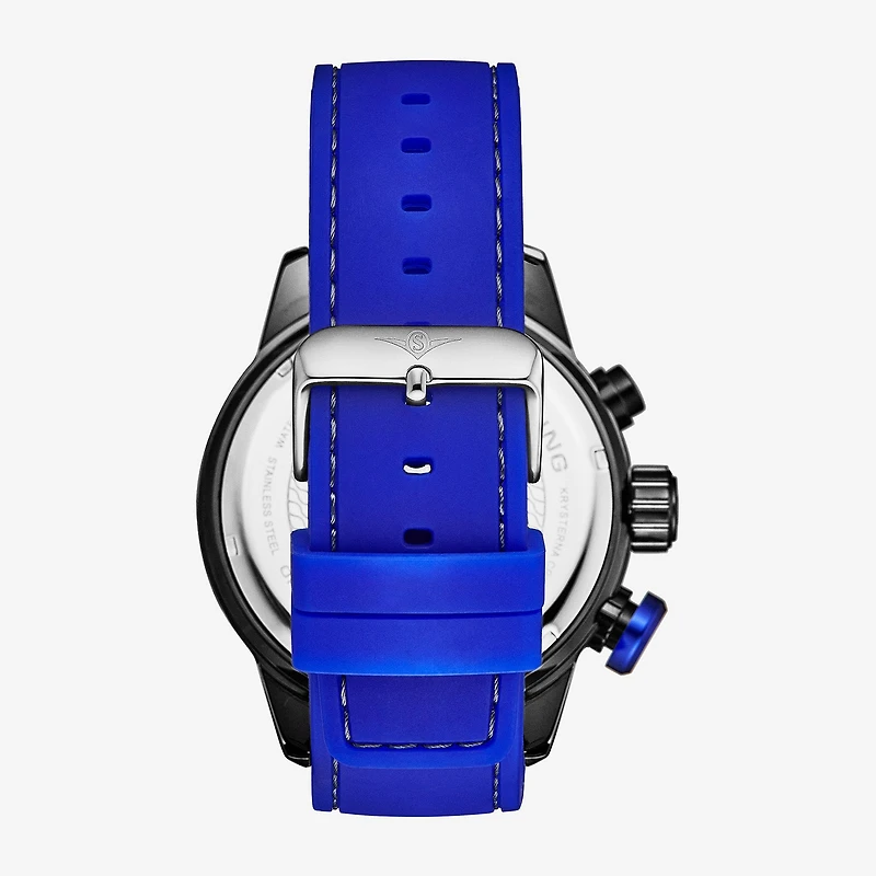 Stuhrling Mens Blue Strap Watch 4053 1