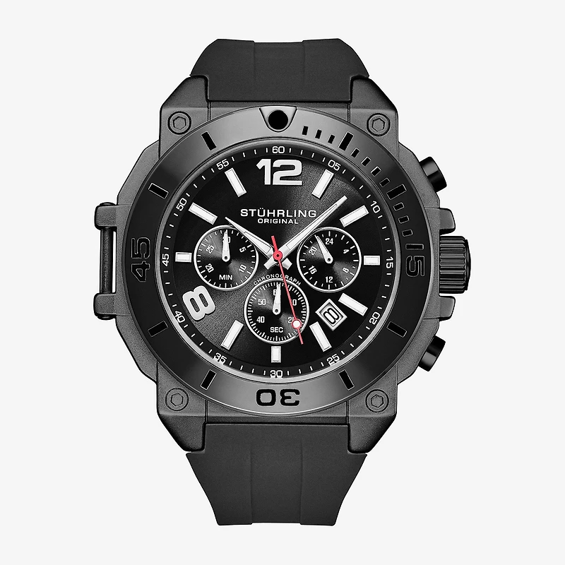 Stuhrling Mens Black Strap Watch 4054 2