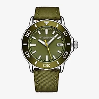 Stuhrling Aquadiver Mens Green Strap Watch 4049 2