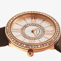 Stuhrling Womens Brown Leather Strap Watch 566 05