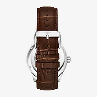 Stuhrling Mens Automatic Brown Leather Strap Watch 3947 3