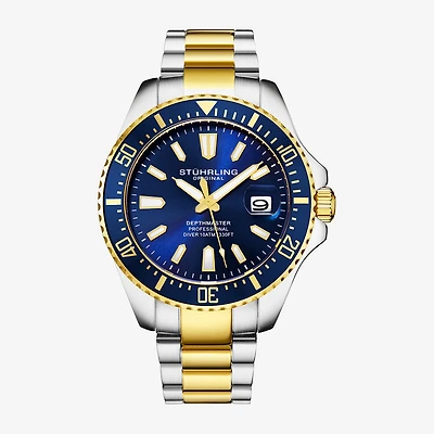 Stuhrling Mens Gold Tone Stainless Steel Bracelet Watch 3950a 5