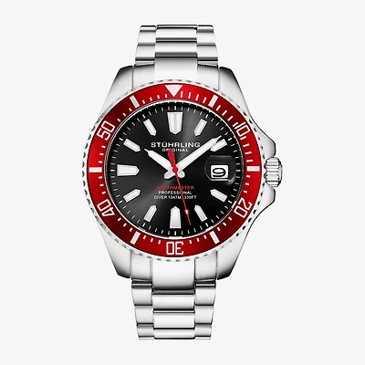 Stuhrling Mens Silver Tone Stainless Steel Bracelet Watch 3950a 4