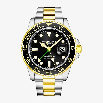 Stuhrling Mens Gold Tone Stainless Steel Bracelet Watch 3965 3