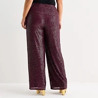 Premier Amour Womens Plus Wide Leg Pull-On Pant