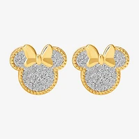 14K Gold Over Silver 8.9mm Minnie Mouse Stud Earrings