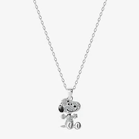 Girls Simulated Cubic Zirconia Sterling Silver 15 Inch Pendant Necklace